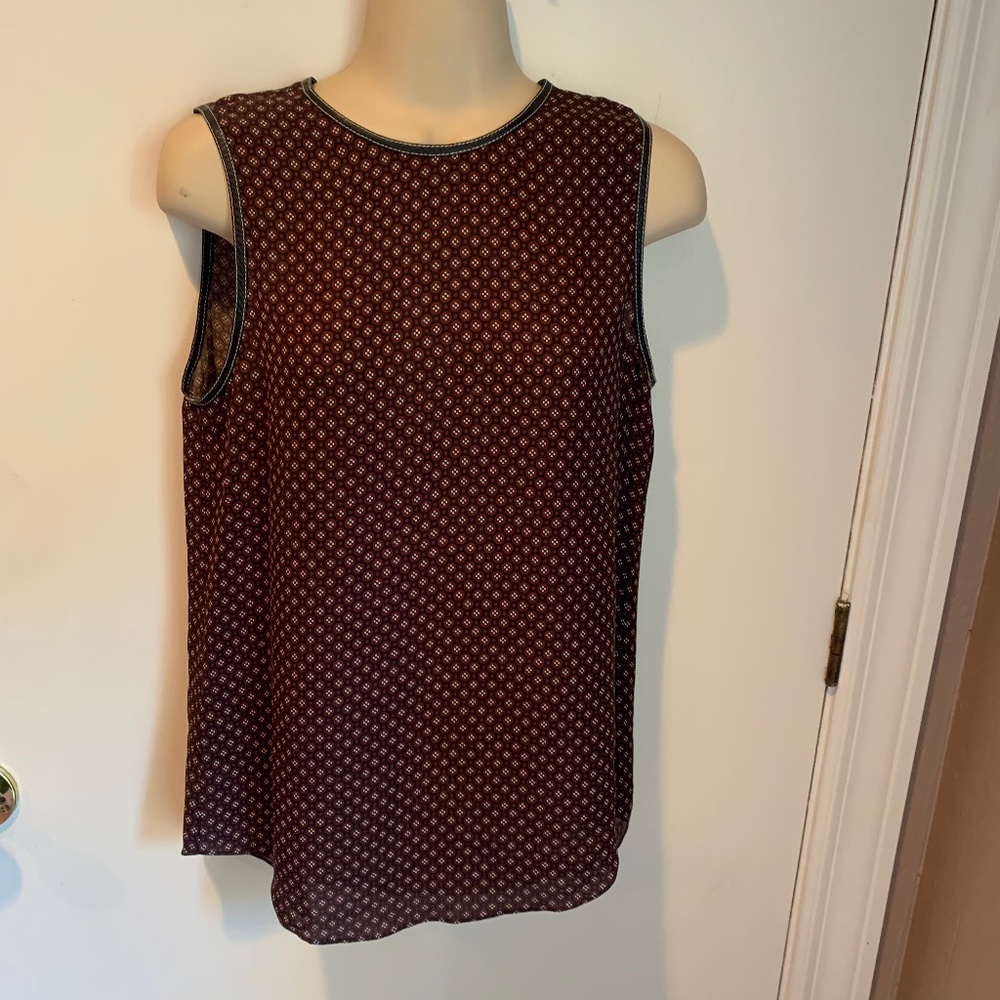 Theory silk dot print tank top